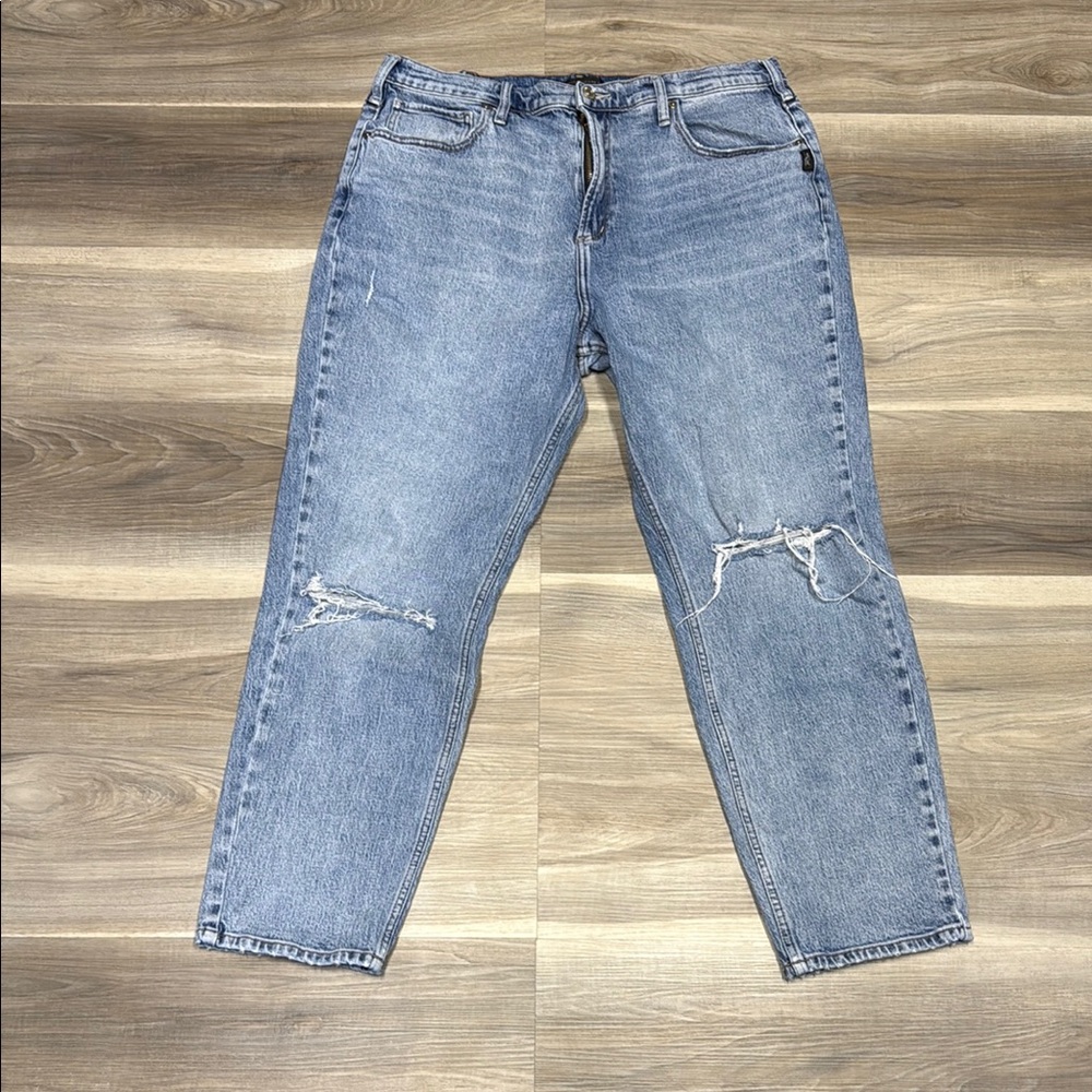 Silver Jeans Light Blue Distressed Boyfriend Jeans